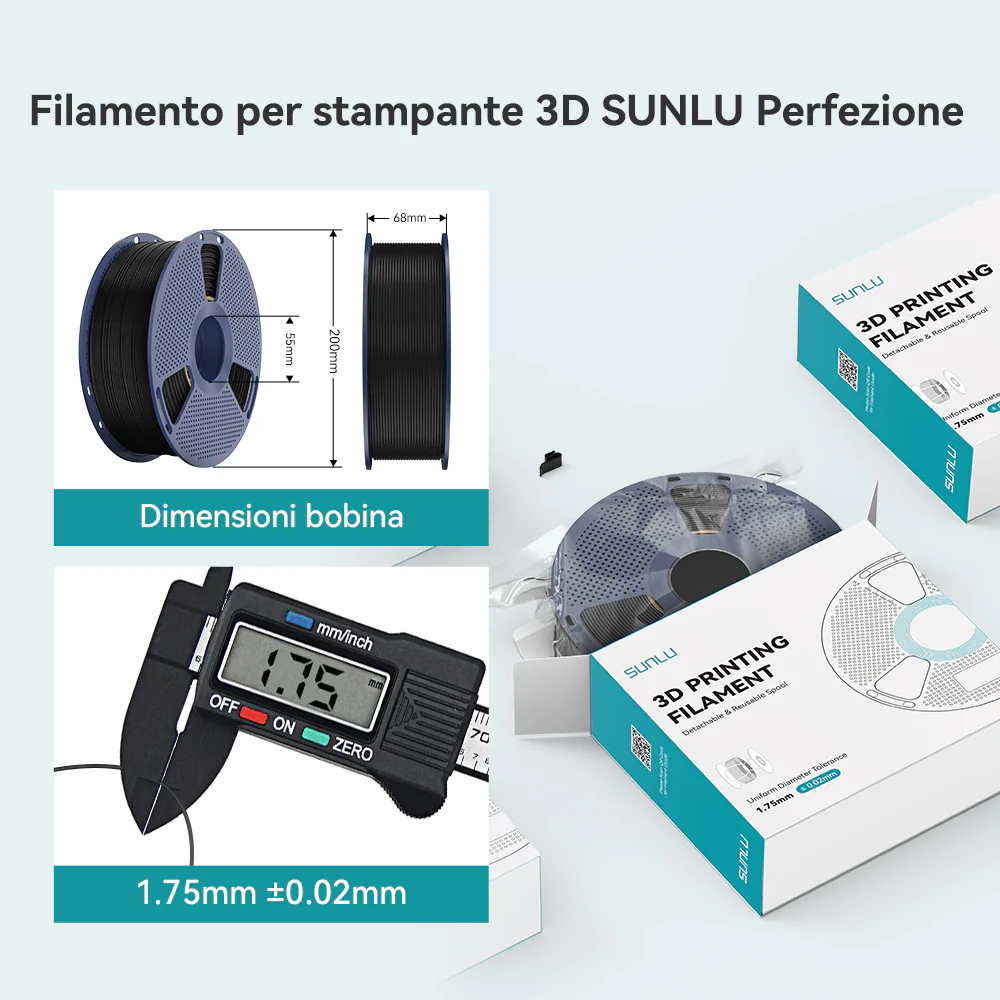 E ABS (Easy ABS) 3D Printer Filament 1KG (p.s.: Per la nuova bobina di ricarica è 0.9kg) - Image 7