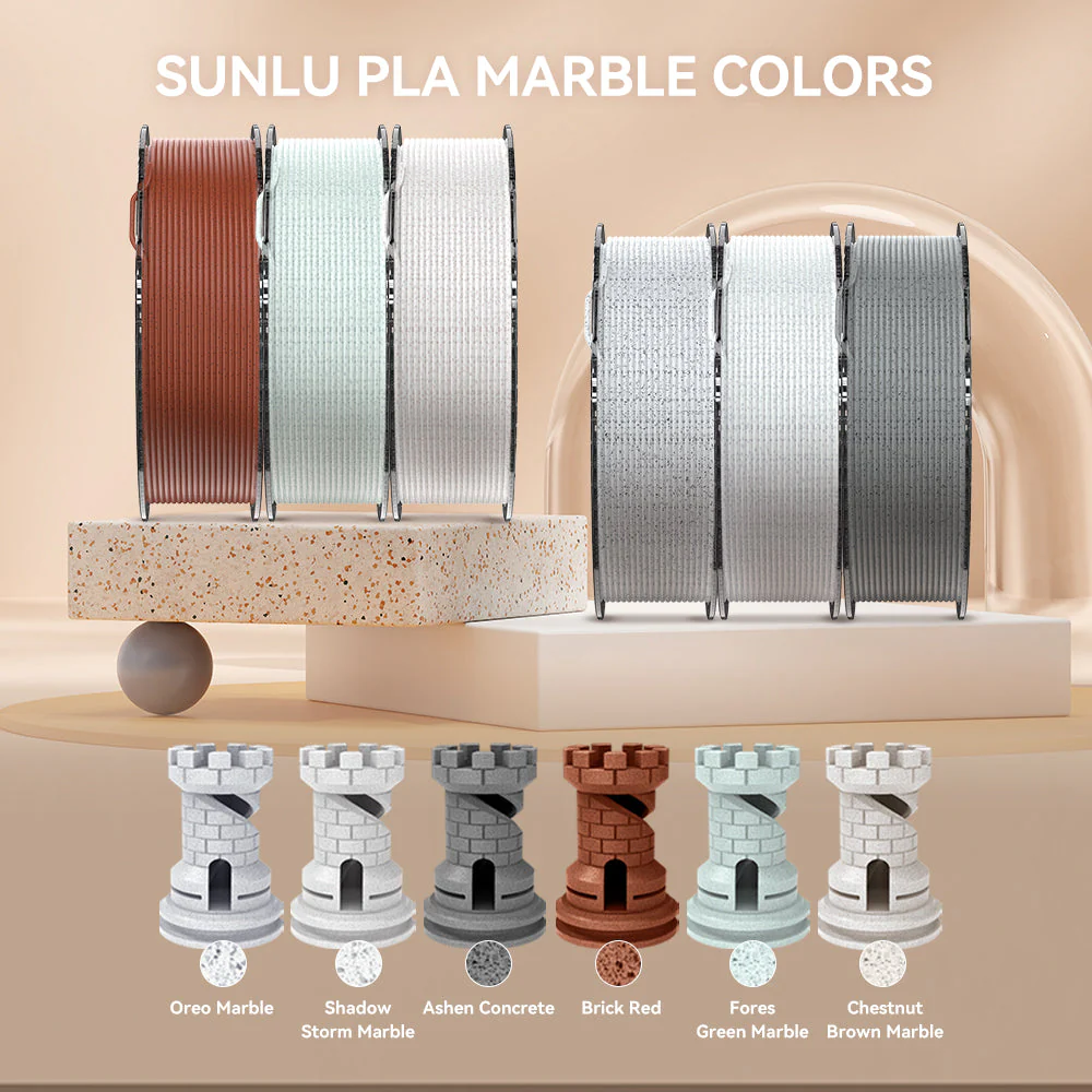 [MOQ: 3KG] Filamento per stampante 3D PLA Marble ad alta velocità 1 kg - Image 4